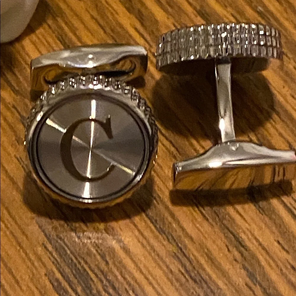 Brass Monogrammed Letter “C” Cufflinks